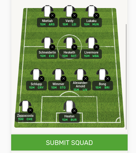 Pickmister completed squad