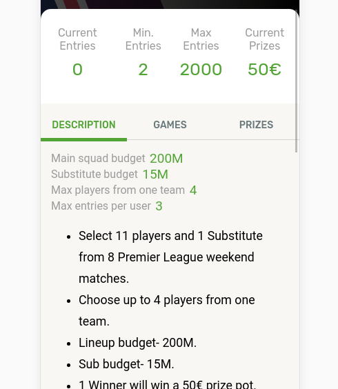 Tournament details and rules