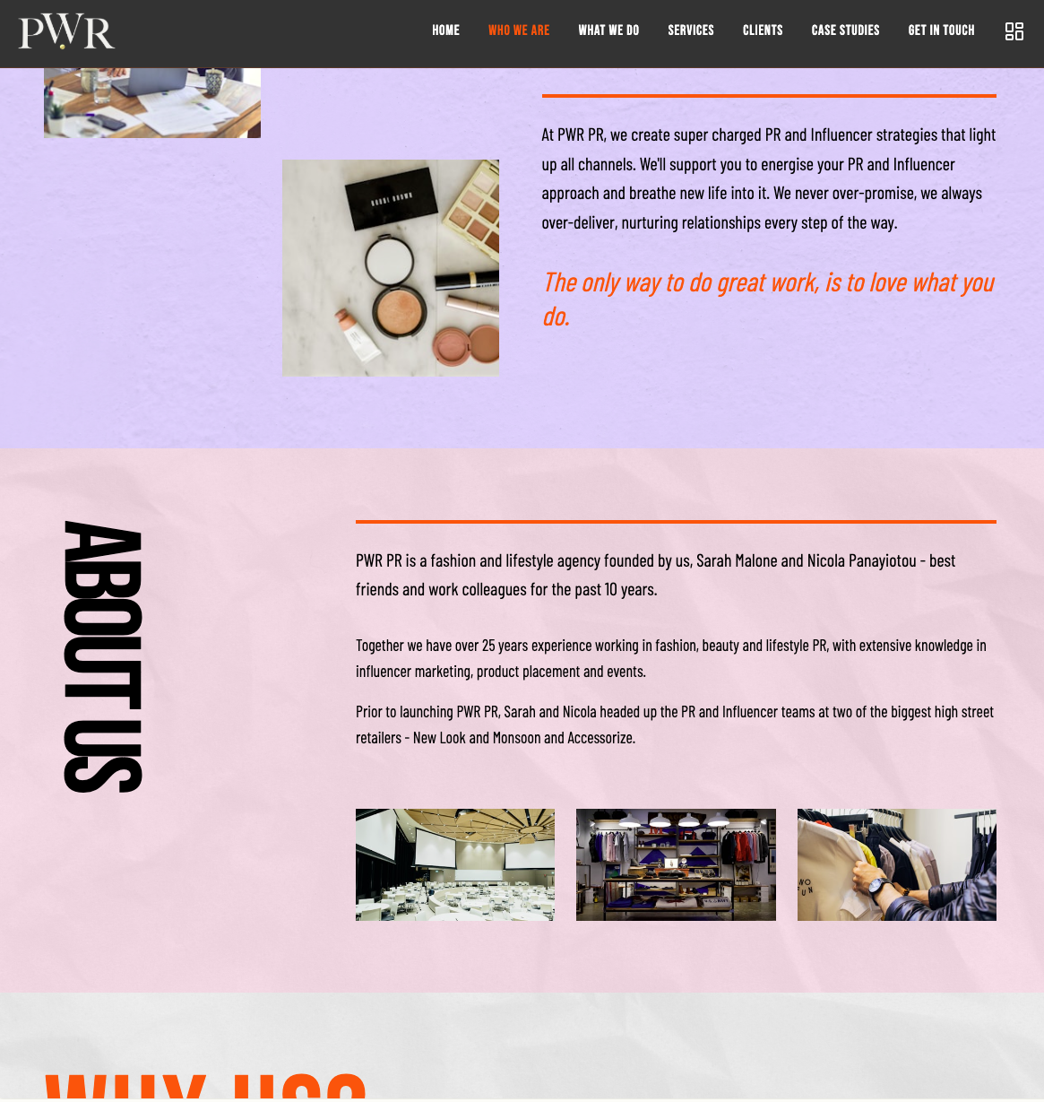 PWR website about page