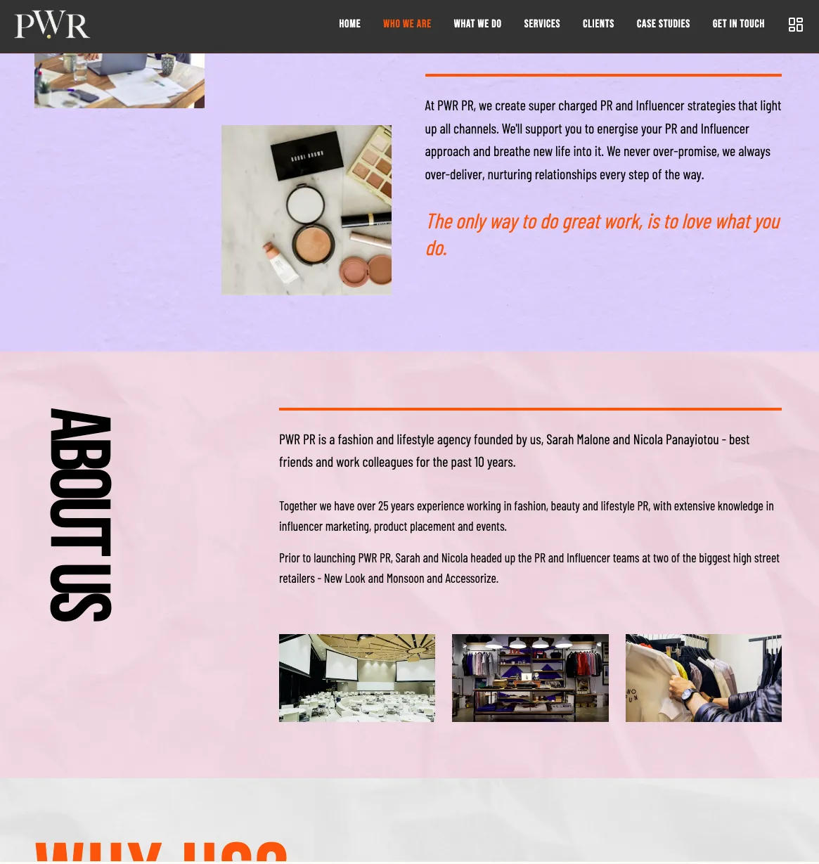 PWR website about page